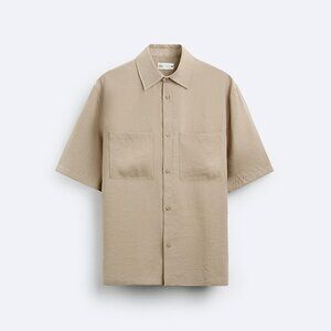 Zara Men's lyocell blend shirt (Size S, taupe brown)